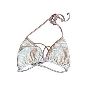 Frankie’s bikini Leopard Print Triangle Bikini Top - Neutral Tones